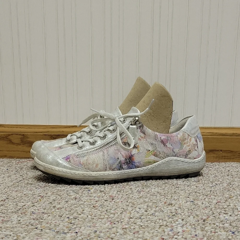 Remonte Liv2 In Ice/Multiflower Soft Insole Sneakers, Women's 40 (8.5)